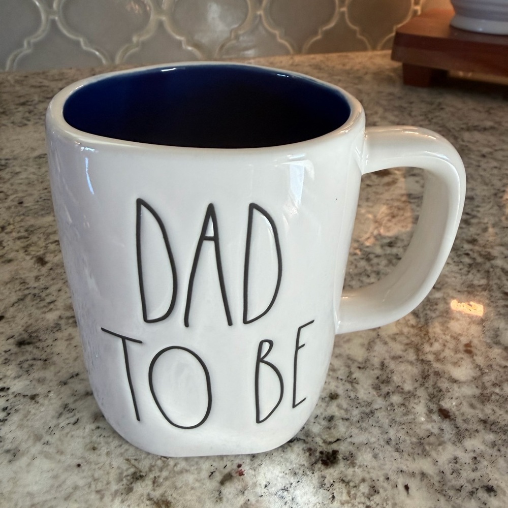Rae Dunn White and Blue 'Dad To Be' Mug